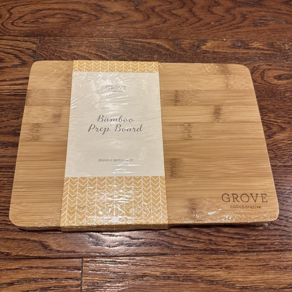 Grove Collaborative Bamboo Prep Board 10.3" x 7.5" Durable Antibacterial NEW